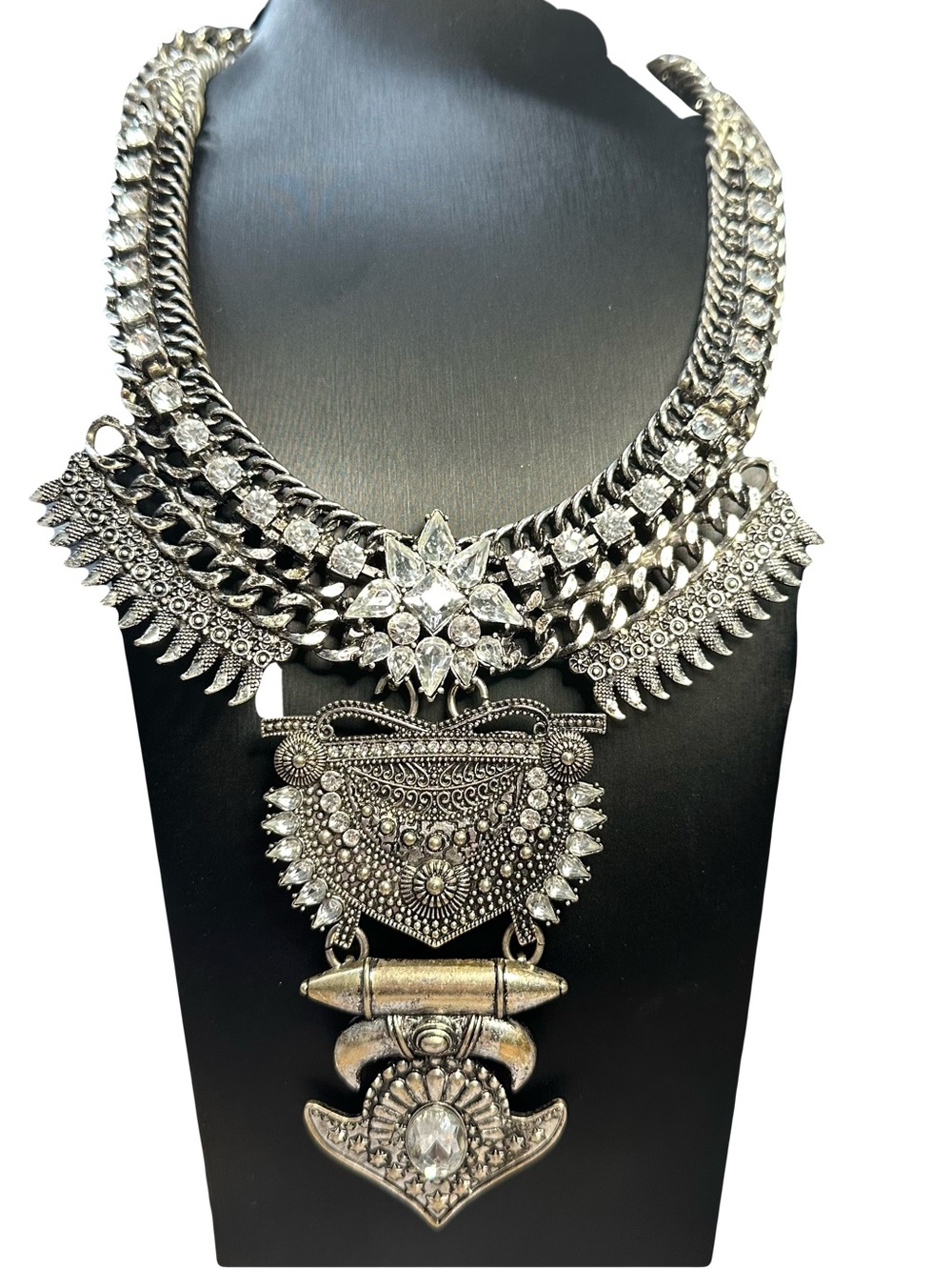 BaubleBar Polished Silver-Tone Layered Statement Necklace
